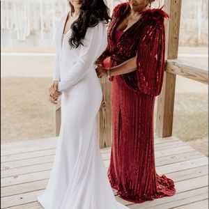 Terani Couture White and Red Wedding Dresses